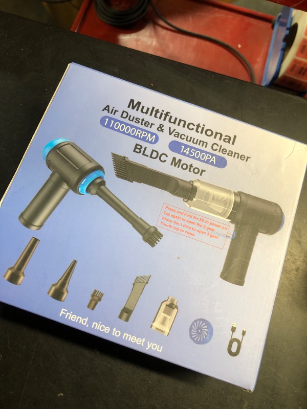 Photo 2 of ***MISSING ATTACHMENS****
Meudeen Air Duster - Computer Vacuum Cleaner - for Keyboard Cleaning - Cordless Canned Air - 110000RPM Powerful PC Cleaner(Blue)