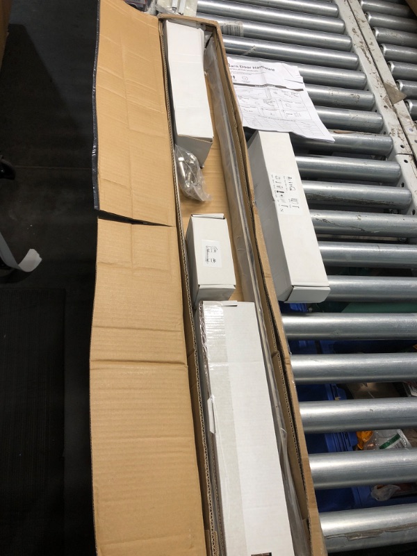 Photo 2 of ***FACTORY SEALED*** OPENED FOR INSPECTION***
6.6 Feet Brushed Nickel Barn Door Hardware Kit-Heavy Duty Sliding Track-Smoothly and Quietly-Easy to Install-Fit 36"-40" Wide Door Panel (J Shape Hanger)