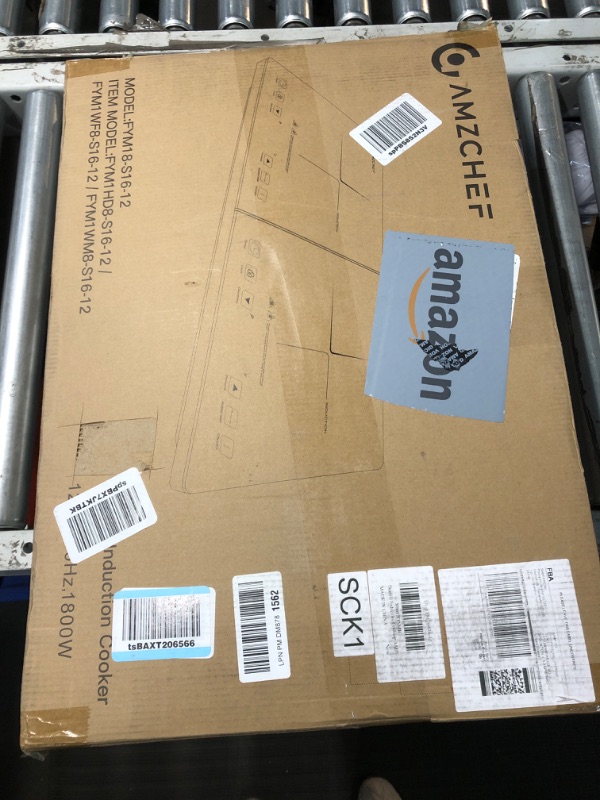 Photo 1 of AMZCHEF Double Induction Cooktop with Removable Iron Cast Griddle Pan Non-stick, 1800W 2 burner Portable Induction Stove With Sensor Touch 9 Power Levels, 99 Min Timer, Rose Gold