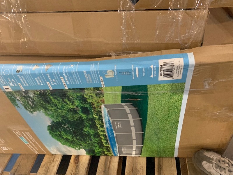 Photo 1 of Intex 26731EH Prism Frame Premium Above Ground Swimming Pool Set: 18ft x 48in – Includes 1500 GPH Cartridge Filter Pump – Removable Ladder – Pool Cover – Ground Cloth