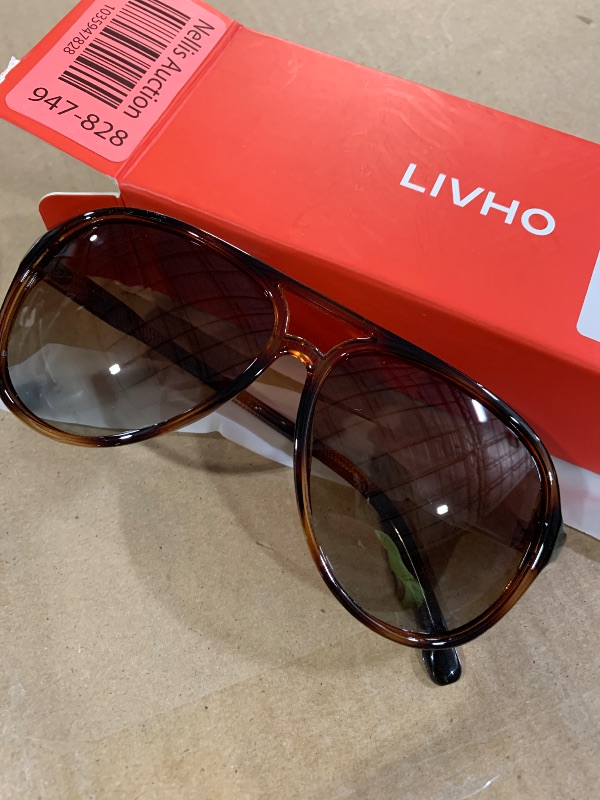 Photo 1 of (used) livho Trendy Polarized Aviator Sunglasses Women Men, Retro Sun Glasses for Women Men 2025, Oversized UV Protection Shades