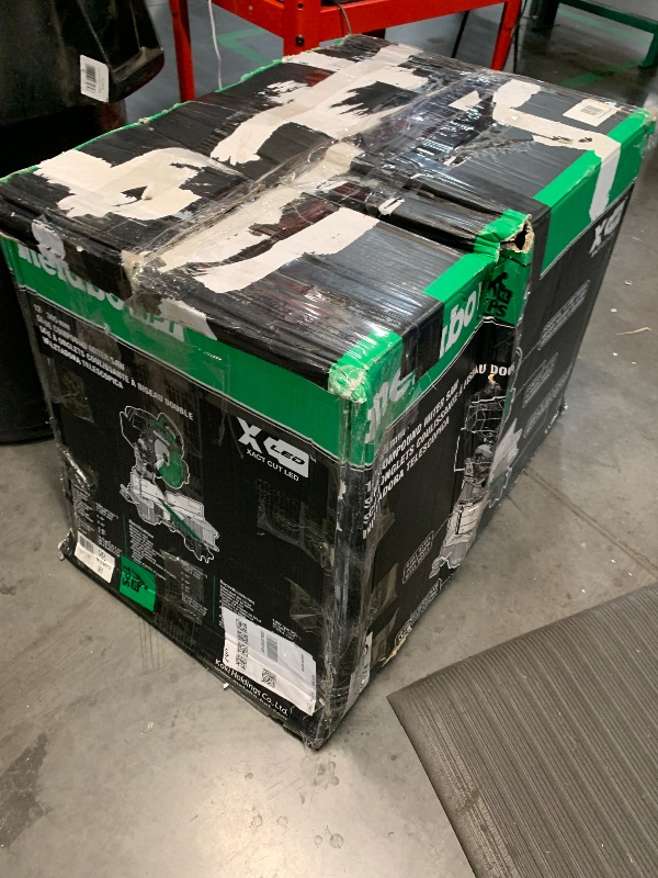 Photo 1 of (Damaged)(sold for parts/repair)  HPT 12-Inch Dual Bevel Sliding Miter Saw, 4000 RPM No-Load Speed, 45° Left and Right Bevel Range, Precision Miter Angles