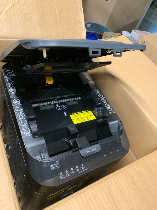 Photo 1 of Amazon Basics 150 Sheet Autofeed Micro Cut Paper Credit Card Shredder for Security, Black