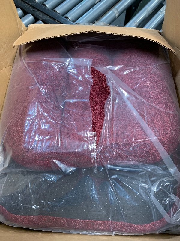 Photo 1 of (MISSING 1) (USED/FAIR) downluxe Chair Cushions for Dining Chairs 4 Pack, Tufted Indoor Chair Pads with Non-Slip Bottom, U-Shaped Kitchen Chair Cushions, 17"x17"x4", Burgundy
