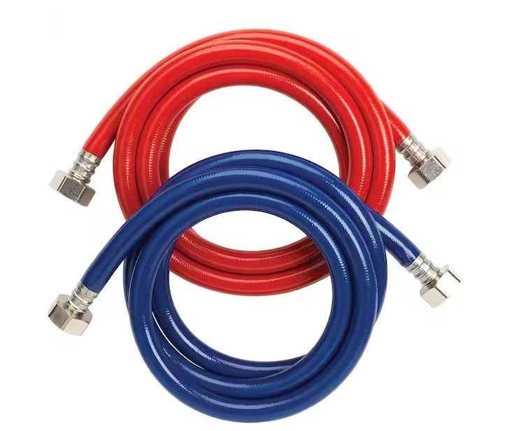 Photo 1 of ***ONLY RED HOSE***
Everbilt 3/4 in. FHT x 3/4 in. FHT x 72 in. High Burst Washing Machine Fill Hose Pair