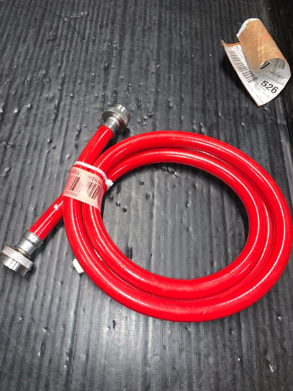 Photo 2 of ***ONLY RED HOSE***
Everbilt 3/4 in. FHT x 3/4 in. FHT x 72 in. High Burst Washing Machine Fill Hose Pair