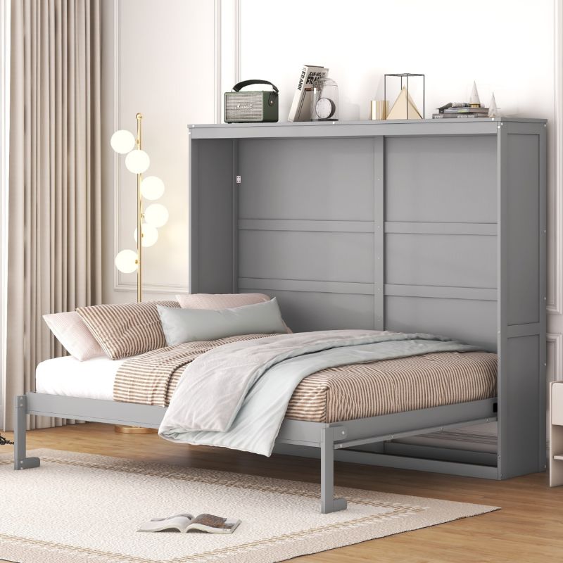 Photo 1 of ***FACTORY SEALED/TWO PACK OF BOXES***Queen Size Murphy Bed Wall Bed, Space-Saving for for Guestroom, Apartment, Small Space, Gray
