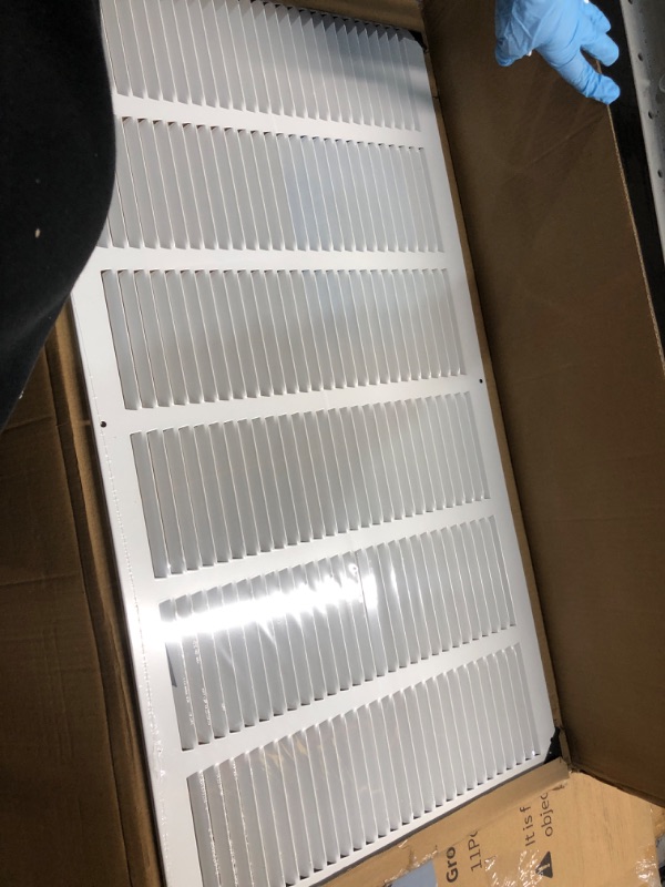 Photo 2 of ***FACTORY SEALED***Fits 30x14 Duct Opening | Steel Return Air Grille by Handua | Vent Cover Grill for Sidewall and Ceiling | White | HVAC Cold Air Intake Grille | Outer Dimensions: 31.75"W X 15.75"H