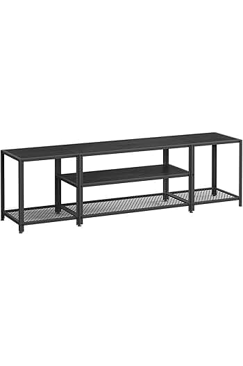 Photo 1 of ***FACTORY SEALED***Sen Gray and Black TV Stand Entertainment Center Fits TVs up to 69.42 in. with Open Center Shelf
