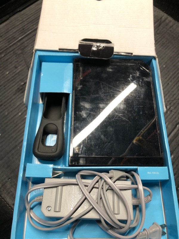 Photo 7 of **FOR PARTS, READ NOTES**
*USED/SCRATCHED**Nintendo Wii Console Black with Wii Sports and Wii Sports Resort