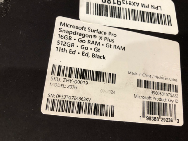 Photo 6 of (FAIR) Microsoft Surface Pro 2-in-1 Laptop/Tablet (2024), Windows 11 Copilot+ PC, 13" Touchscreen Display, Snapdragon X Plus (10 Core), 16GB RAM, 512GB Storage, Black