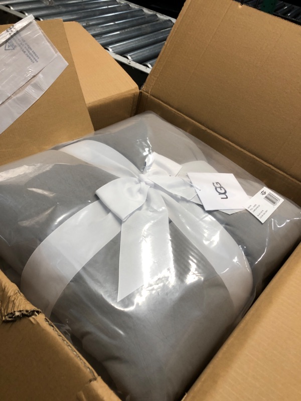 Photo 1 of ***FACTORY SEALED***UGG 32548 Leonora Full-Queen 3-Piece Comforter Set Soft Luxury Bedding Comforter and 2 Pillow Shams Cozy Comfortable Reversible Machine Washable Hotel Style Bedding Set, Full/Queen, Gray