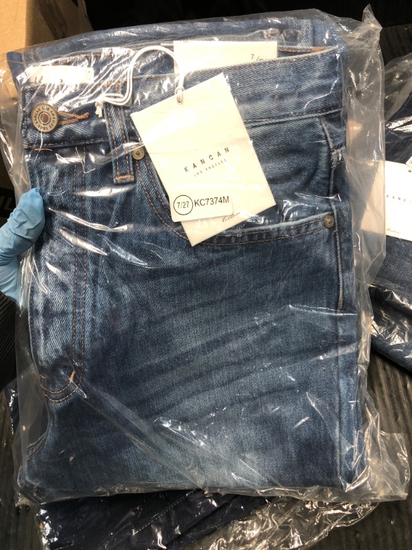 Photo 4 of ***FACTORY SEALED***SIZE 7/27 --(4 PAIRS) Kan Can Women's Denim- 3 pants one pair of shorts-Blue SIZE 7/27