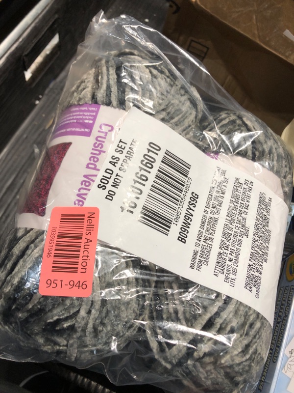 Photo 2 of (2 PACK) Bernat Crushed Velvet Yarn, Deep Gray