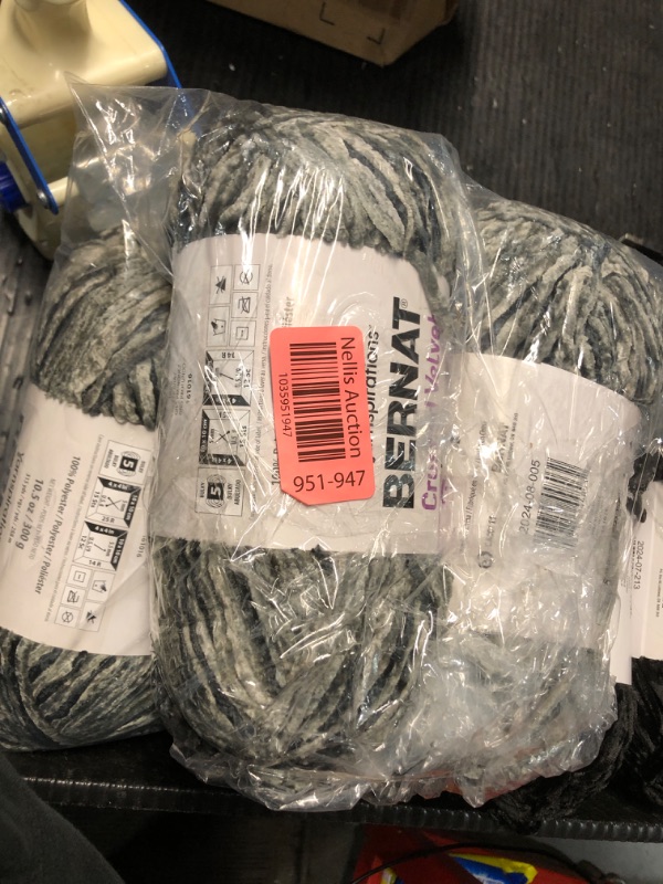 Photo 2 of (2 PACK) Bernat Crushed Velvet Yarn, Deep Gray