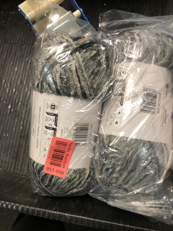 Photo 2 of (2 PACK) Bernat Crushed Velvet Yarn, Deep Gray