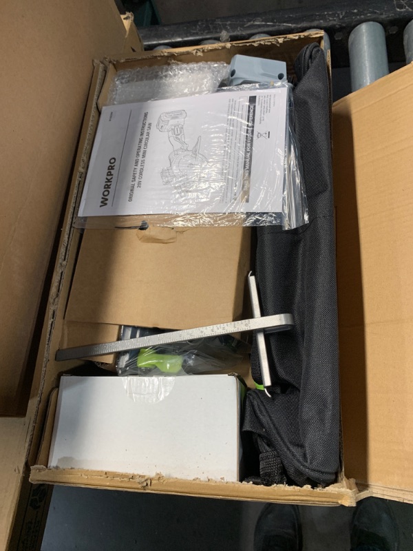 Photo 1 of WORKPRO 20V Cordless Mini Circular Saw, 4-1/2" Compact Wireless Circular Saw 4.0Ah Battery, Fast Charger, 3 Saw Blades, 4500RPM, Laser Guide, Max Cutting Depth 1-11/16"(90°), 1-1/8"(45°)