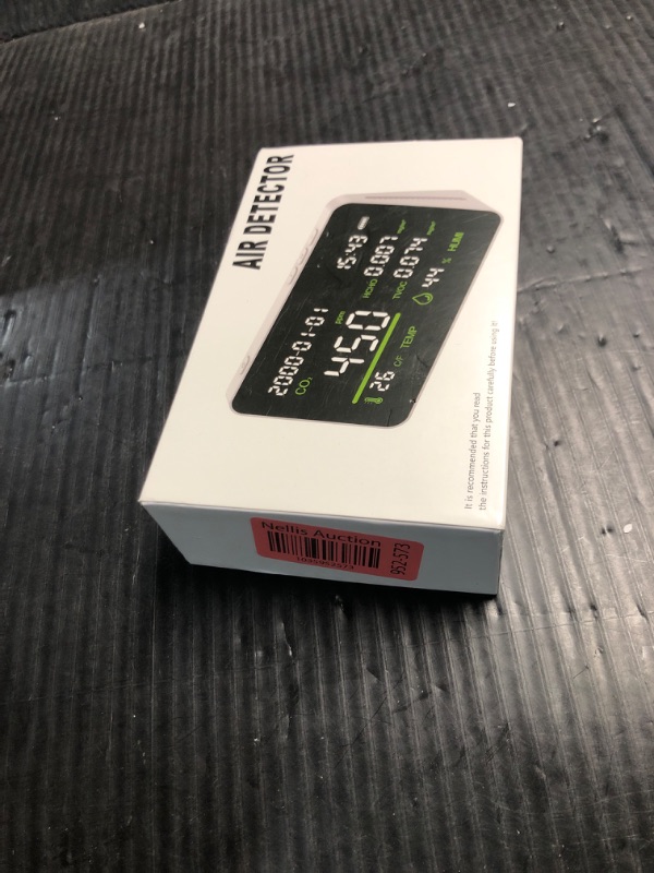 Photo 1 of 7-in-1 Air Quality Monitor, Indoor Humidity Monitor, Temperature, CO2, TVOC, HCHO, Time, Date Display Desktop Air Quality Tester, Air Quality Meters for Home Office Hotel Restaurant School