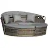 Photo 1 of *** PART ONLY__ SEE PHOTOS******NONREFUNABLE***BOX 3 OF 3***Outdoor 4-Piece Dark Gray Rattan Patio Conversation Set with Cushions