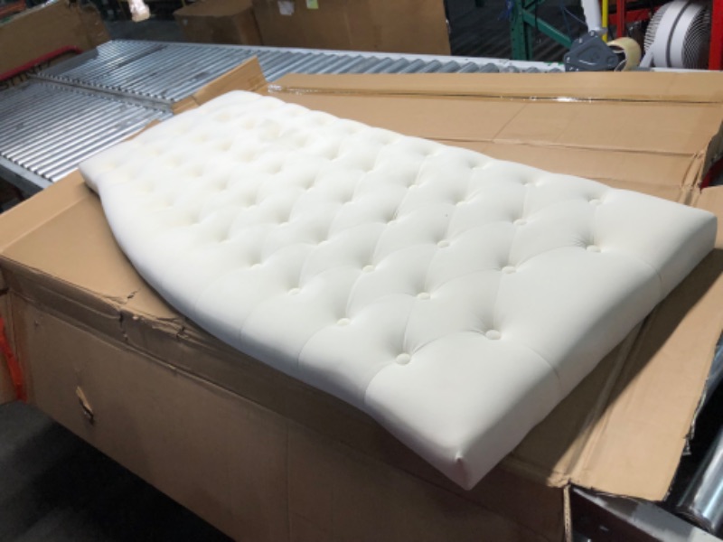 Photo 6 of *** FACTORY SEAL***24KF Velvet Upholstered Tufted Button Queen Headboard and Comfortable Fashional Padded Queen/Full Size headboard-6038-Q-Cream