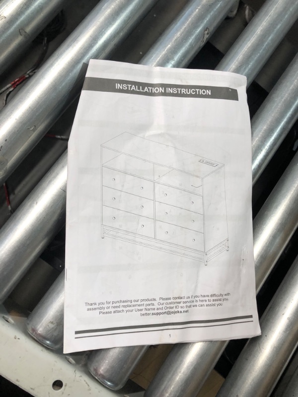 Photo 5 of ***NONREFUNDABLE - FOR PARTS ONLY - INCOMPLETE - DAMAGED - SEE COMMENTS***
GarveeHome 6 Drawer Double Dresser TV Stand, Bedroom Dresser with Power Outlet & LED Light, Wood Dresser for Room, Hallway, White