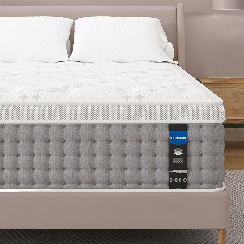 Photo 1 of *** FACTORY SEAL***Sleepmax King Mattress 14 Inch - Hotel-Collection Hybrid Mattress Pain Relief - Deep Sleep Mattress Extra Lumbar & Hip Support - Motion-Isolation Bed in a Box, CertiPUR-US Certified, 365-Night Trial