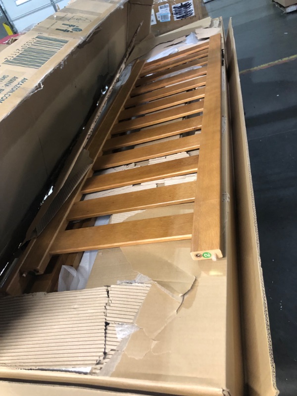 Photo 2 of ***USED - LIKELY MISSING PARTS - UNABLE TO VERIFY FUNCTIONALITY***
ZINUS Alexia Wood Platform Bed Frame with headboard, Solid Wood Foundation with Wood Slat Support, No Box Spring Needed, Easy Assembly, Rustic Pine, Queen