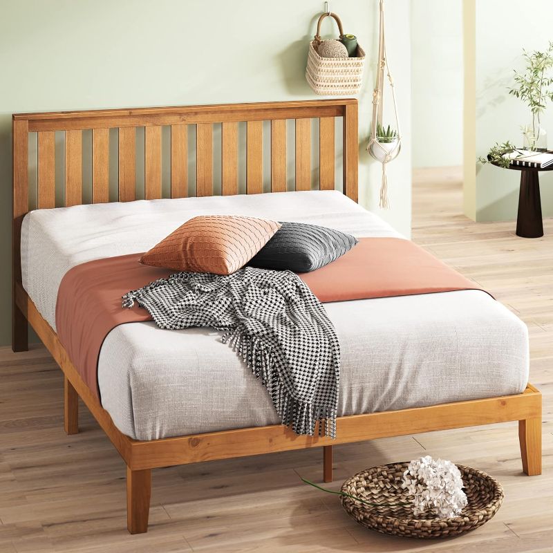 Photo 1 of ***USED - LIKELY MISSING PARTS - UNABLE TO VERIFY FUNCTIONALITY***
ZINUS Alexia Wood Platform Bed Frame with headboard, Solid Wood Foundation with Wood Slat Support, No Box Spring Needed, Easy Assembly, Rustic Pine, Queen