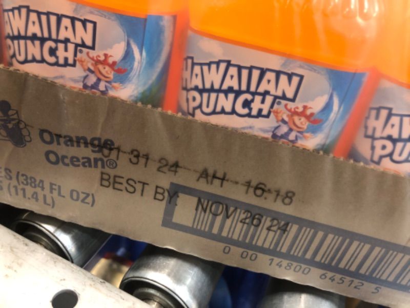 Photo 2 of *** EXP: 2024/11/26  NONREFUNDABLE******* FACTORY SEAL***Hawaiian Punch Orange Ocean Fruit Juice Drink, 32 Fl Oz Bottle (Pack Of 12), Caffeine-free, Carbonation-free, Gluten-free, Excellent Source Of Vitamin C, Less Than 100 Calories