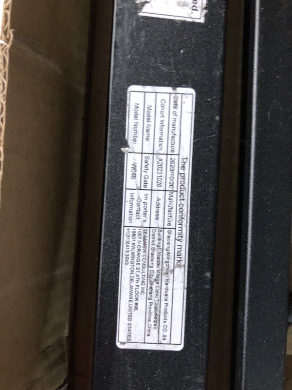 Photo 6 of ***NONREFUNDABLE - MISSING PARTS - DAMAGED - SEE COMMENTS***
UVIPC 61.02" Extra Tall Cat Gate Wide Pressure Mounted Tall Gate Metal Black Dog Pet Cat Tall Gates for Doorways