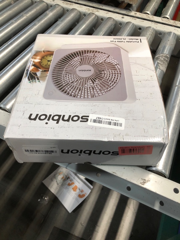 Photo 1 of SONBION Small Window Fan, 10 Inch Box Fan, Quiet Electric Fan with Three Speeds, Square Desk Fan for Home Office Room Apartment, 1.7 LB Lightweight, AC Adapter Plug Powered, One Button Control Fan