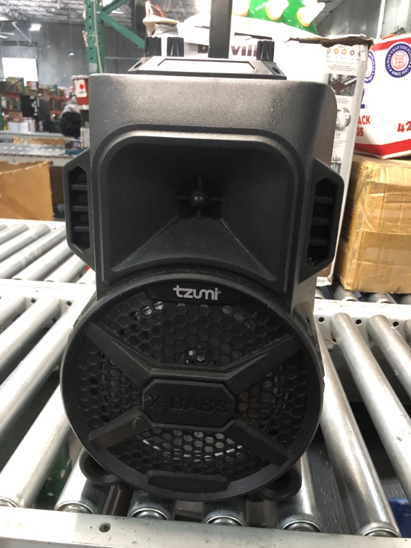 Photo 3 of ***STOCK PHOTO REFERENCE ONLY/ MISSING POWER CORD*** 
Tzumi X-bass Megabass LED Jobsite Speaker