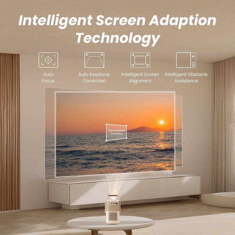 Photo 1 of [Sound by JBL & Built-in Battery] Yaber T2 Outdoor Projector with WiFi 6 and Bluetooth, Native 1080P Smart Movie Portable Projector for Inside and Outside, Compatible with TV Dongle (Not included)