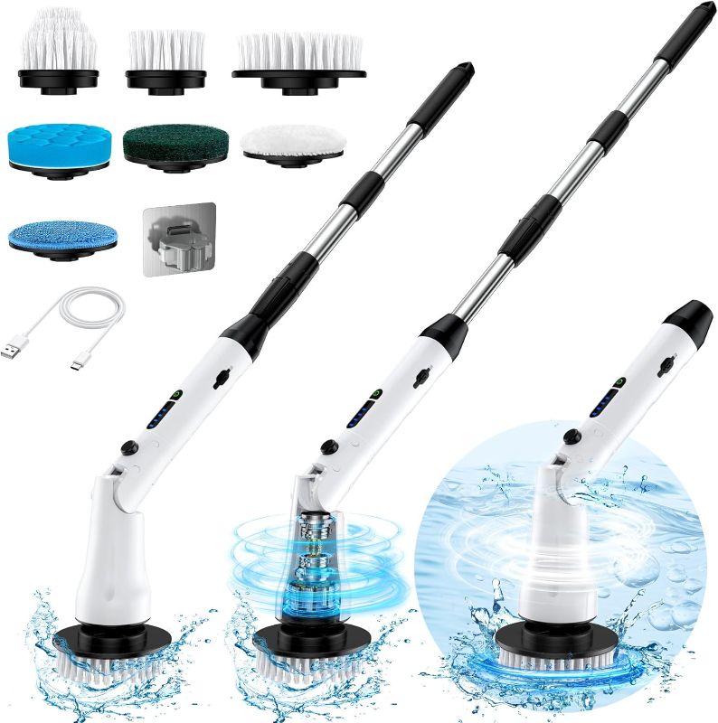 Photo 1 of ***IMAGE FOR REFERENCE***
Electric Spin Scrubber with Long Handle, IPX7 Waterproof Cordless Electric Cleaning Brush, Shower Scrubber Bathroom Cleaner Brush with 7 Replaceable Brush Heads, 2 Speeds Scrubber for Floor Tile Tub