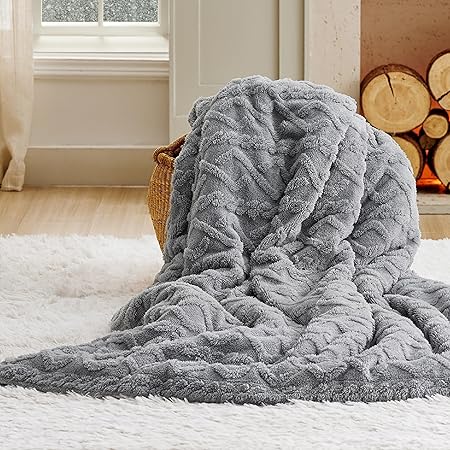 Photo 1 of ***IMAGE FOR REFERENCE**
Throw Blanket for Couch - Soft Fuzzy Cozy Blanket for Winter, Fleece Plush Thick Warm Christmas Blanket Gifts for Women, Grey, 50x60 Inches