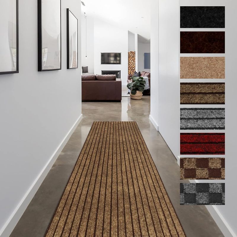 Photo 1 of ***IMAGE FOR REFERENCE***
Runner Rugs for Hallways, 2FT x 4FT Non Slip Kitchen Area Rug Entryway Runner Laundry Room Rug, 2-82 FT Indoor Outdoor Carpet Runners with Rubber Backing, Brown Stripe
