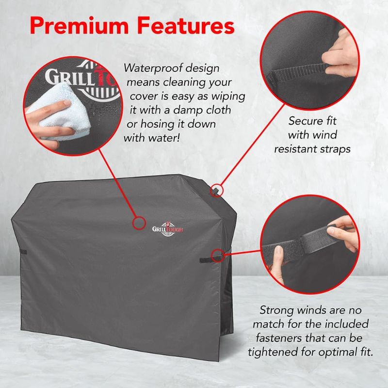 Photo 1 of ***IMAGE FOR REFERENCE**
Heavy Duty BBQ Grill Cover for Outdoor Grill, 58 Inch – Waterproof, Weather Resistant, UV & Fade Resistant with Adjustable Straps – Gas Grill Cover for Weber, Charbroil, etc. Charcoal