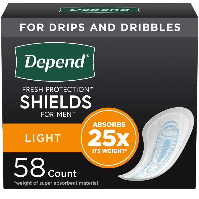 Photo 1 of ***3 PACK***
Depend Incontinence Shields for Men, Light Absorbency, 58 Count