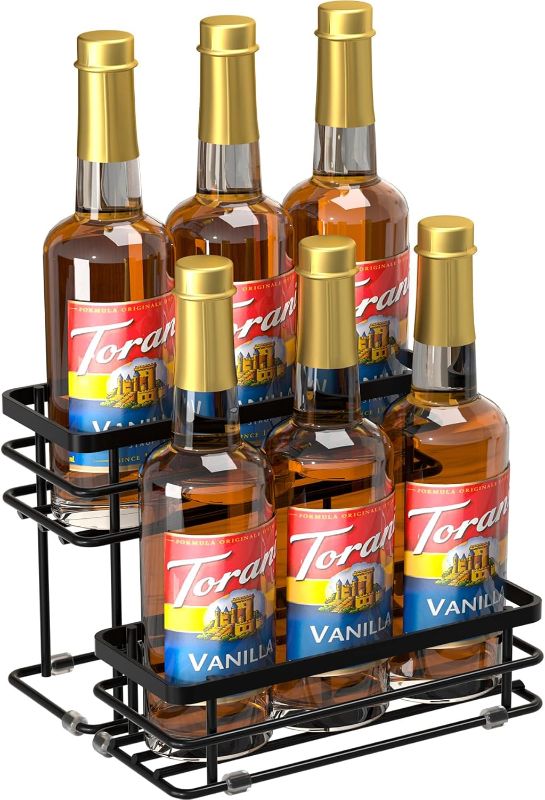 Photo 1 of ***IMAGE FOR REFERENCE***
6 Bottle Coffee Syrup Organizer Rack, 2 Tier Spice Rack Organizer, Seasoning Organizer for Cabinet, Countertop, Pantry, Kitchen, Small Wine Rack for Family, Storage for Syrup, Dressing