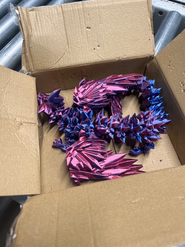 Photo 3 of **LEG IS BROKE OFF**
Flavery 3D Printed Dragon - 18 inch Flying Articulated Dragon Fidget Toy, Flexible Pearly Sheen Dragon with Wings, Figure Collection, Home Decor(Purple)