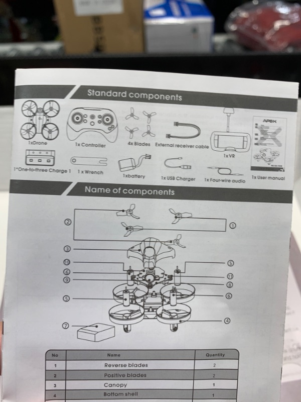 Photo 4 of ***NON-REFUNDABLE - MISSING DRONE - FOR PARTS***
APEX VR70 FPV Drone Kit, First-Person View with Goggles, Brushed Racing for Beginners Super-Wide 120° FPV, Low-Latency 5.8G Transmission, Drop-resistant, Suitable Novice Practice Drones