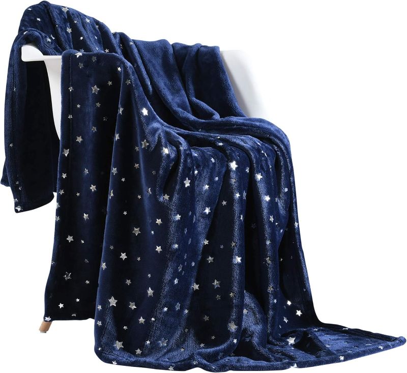 Photo 1 of ***IMAGE FOR REFERENCE***'
dark blue throw blanket silver stars