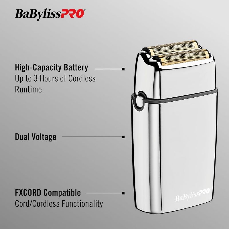 Photo 3 of ***NO CABLE***
BaBylissPRO MetalFX Electric Double-Foil Shavers for Men