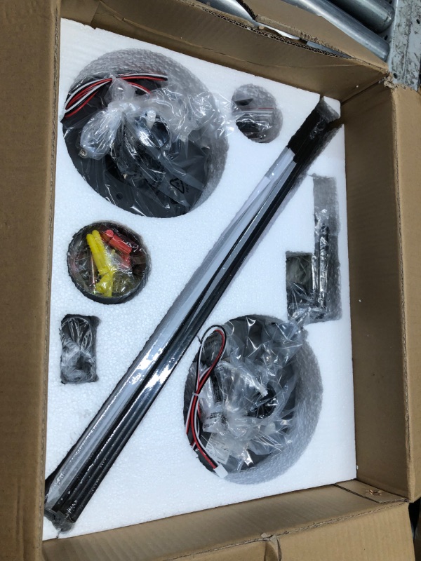 Photo 1 of ***USED - LIKELY MISSING PARTS - UNABLE TO VERIFY FUNCTIONALITY***
ZMISHIBO 2 Pack 52 Inch Ceiling Fan with Remote No Light, Black Indoor/Outdoor Ceiling Fan with Quiet Reversible DC Motor, 6 Speeds, 3 Blades Modern Ceiling Fans for Patio Living Room Bedr
