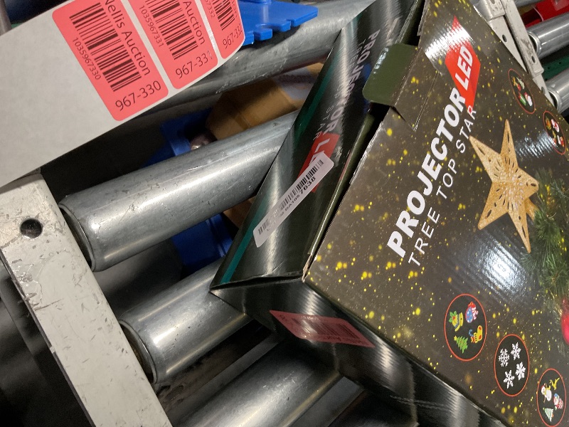 Photo 1 of PliMook Christmas Tree Topper Lighted with 6 Patterns Projector, Christmas Tree Star Topper Built-in 3D Glitter LED Rotating Lights, Gold Tree Topper Christmas Decoration for Xmas Party Holiday