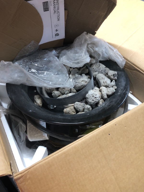 Photo 1 of Ciays Large Propane Fire Pit 21 Inch, Gas Fire Pit with Grill Grate, Folding Legs, Hose Hooks, Propane Tank Holder, Cover & Carry Strap, CSA Certified Portable Outdoor Fire Pit for Camping, 58,000 BTU