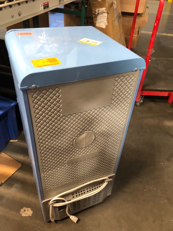 Photo 9 of ***USED - DAMAGED - DENTED - POWERS ON - UNABLE TO TEST FURTHER - NO PACKAGING - SEE PICTURES***
3.5 cu. ft. Retro Refrigerator Mini Fridge with Freezer, 2-Doors and Adjustable Mechanical Thermostat in Blue