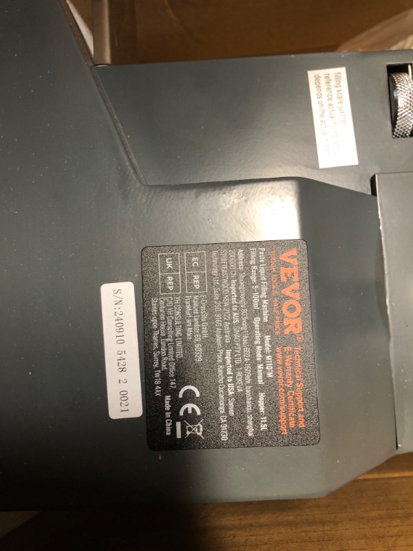 Photo 1 of VEVOR Manual Paste Liquid Filling Machine, 5-100ml Adjustable Bottle Filling Machine, Stainless Steel Liquid Filler with 11.5L Hopper for Milk Water Juice Essential Oil Shampoo Cosmetic Honey