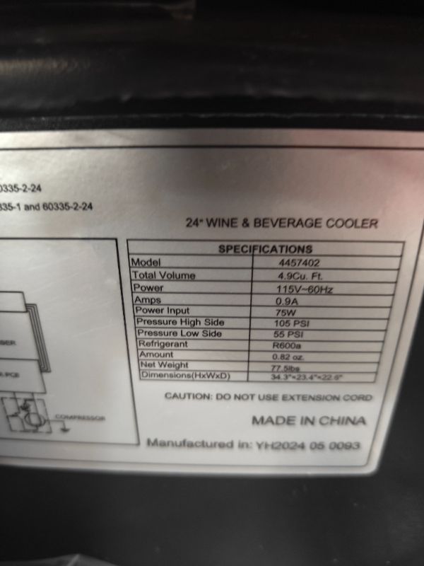 Photo 1 of Mojgar 24 Inch Outdoor Beverage Fridge, Weather Proof Stainless Steel Beverage Cooler Under Counter Beer Fridge, Indoor/Outdoor Beverage Refrigerator for 190 Cans, Built-in/Freestanding (Foam Door)