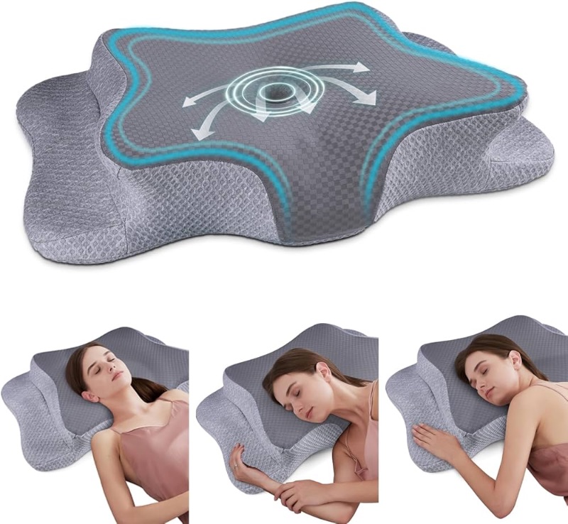 Photo 1 of *******STOCK PHOTO REFERENCE ONLY***aCervical Neck Pillow for Pain Relief Sleeping, Contour Memory Foam Pillows, Ergonomic Side Sleeper Pillows for Adults, Cooling Orthopedic Neck Support Pillow for Back Stomach Sleepers